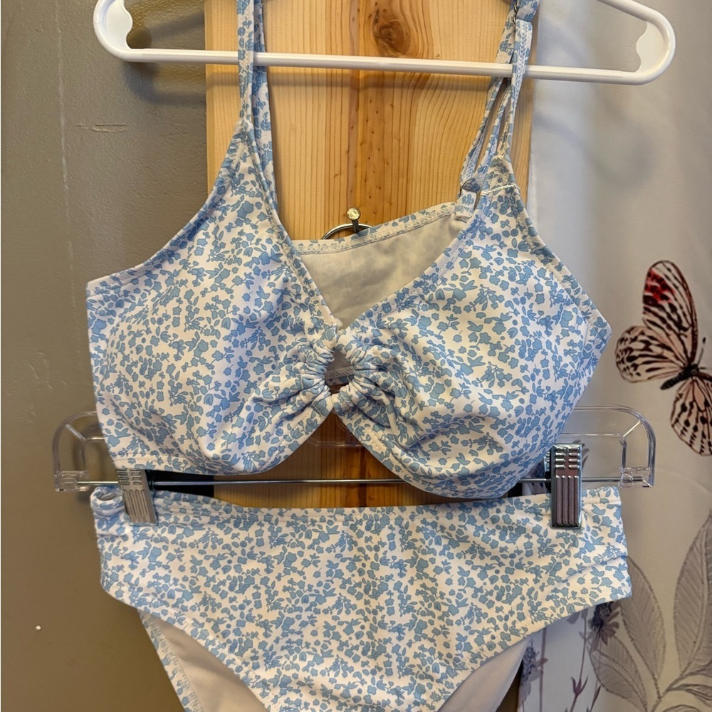Blue Floral Women's Bikini Set